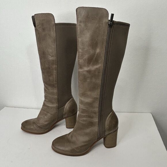 SoftWalk Womens Katia Leather Almond Toe Knee High Heel Boots Size 7.5 - Picture 1 of 9